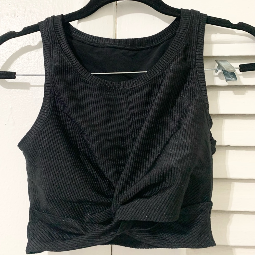 Black Aerie Tank Top and Biker Shorts Set